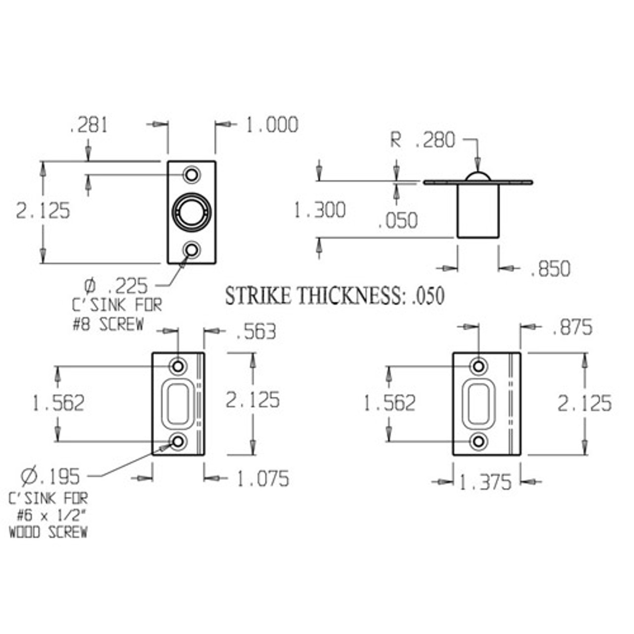 1712-626 Don Jo Ball Latch with 2 1/8 x 1" latch