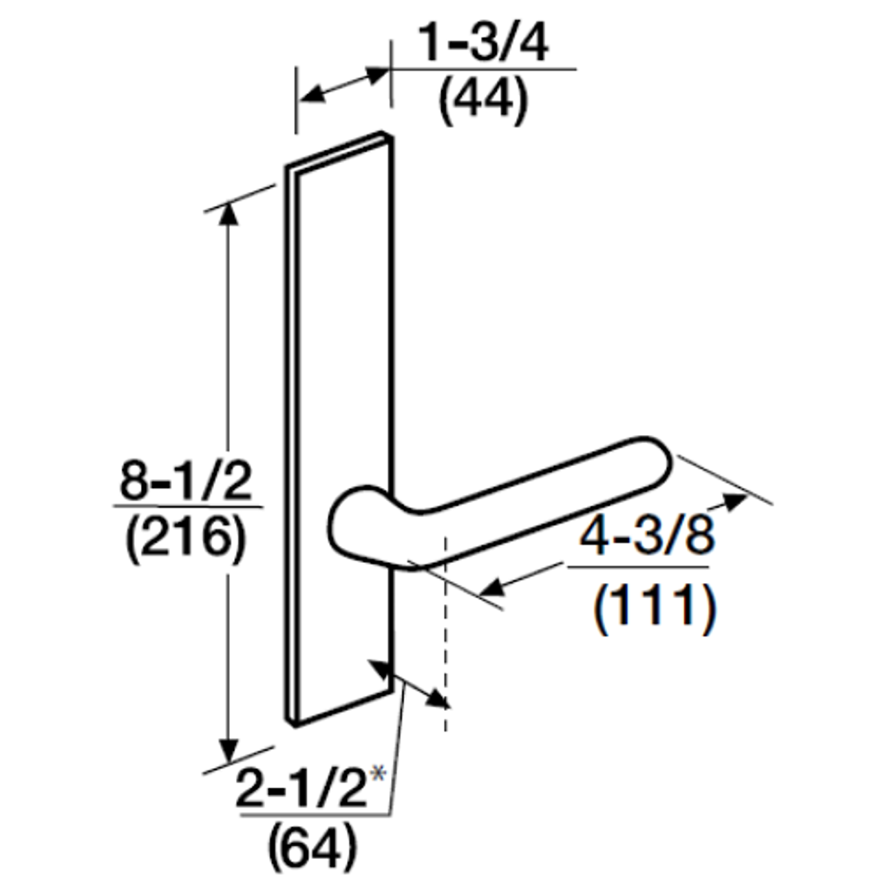 ML2069-RSR-618-CL7 Corbin Russwin ML2000 Series IC 7-Pin Less Core Mortise Institution Privacy Locksets with Regis Lever in Bright Nickel