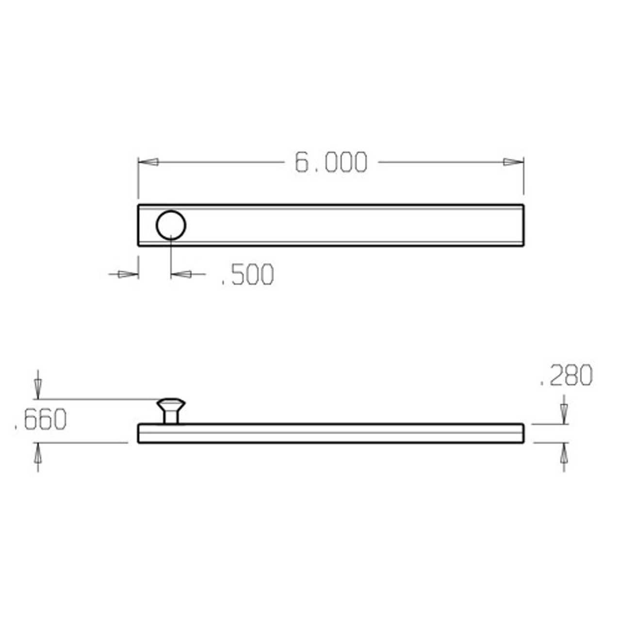 SB-6-605 Don Jo Slide Bolt with size of 5/8 x 6" (inches)