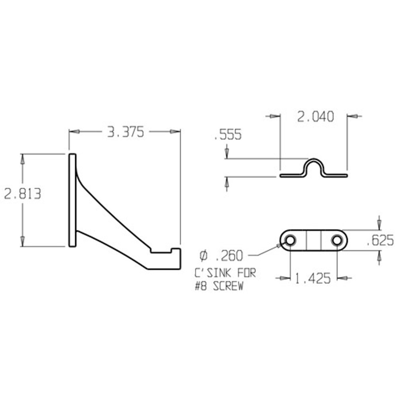 130-620 Don Jo Handrail Bracket