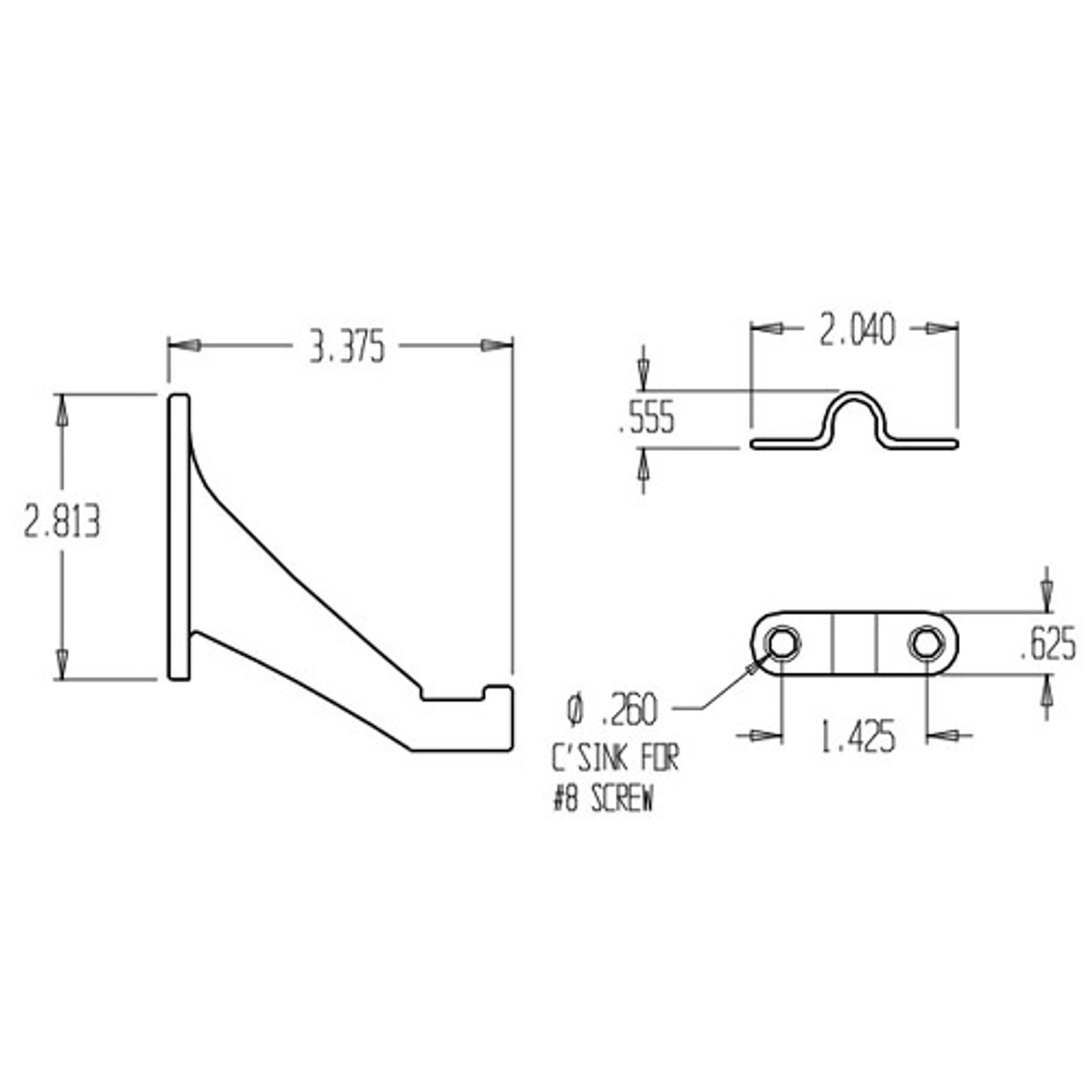 135-620 Don Jo Handrail Bracket