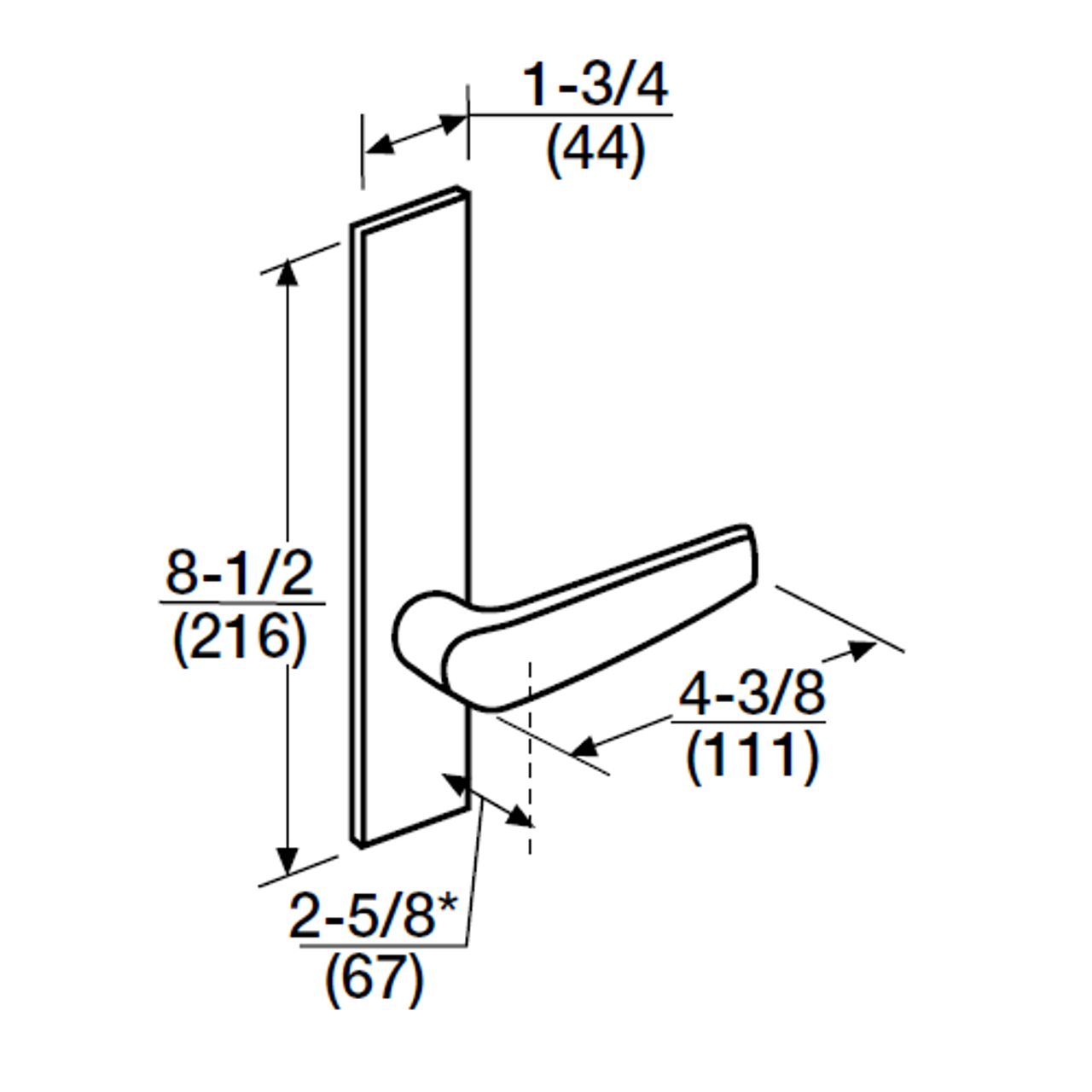 ML2010-CSR-629 Corbin Russwin ML2000 Series Mortise Passage Locksets with Citation Lever in Bright Stainless Steel