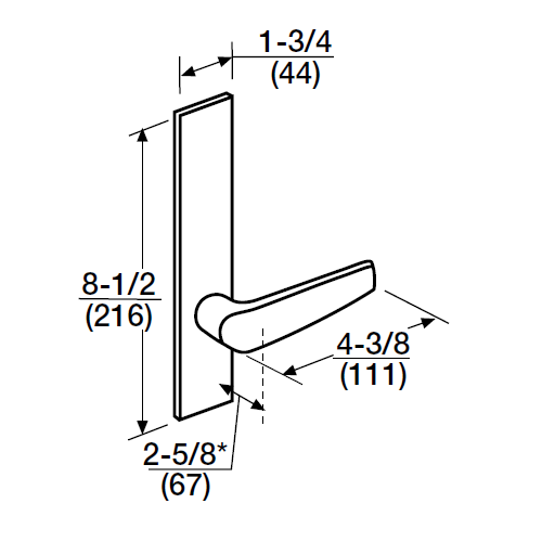 ML2056-CSR-618-M31 Corbin Russwin ML2000 Series Mortise Classroom Trim Pack with Citation Lever in Bright Nickel