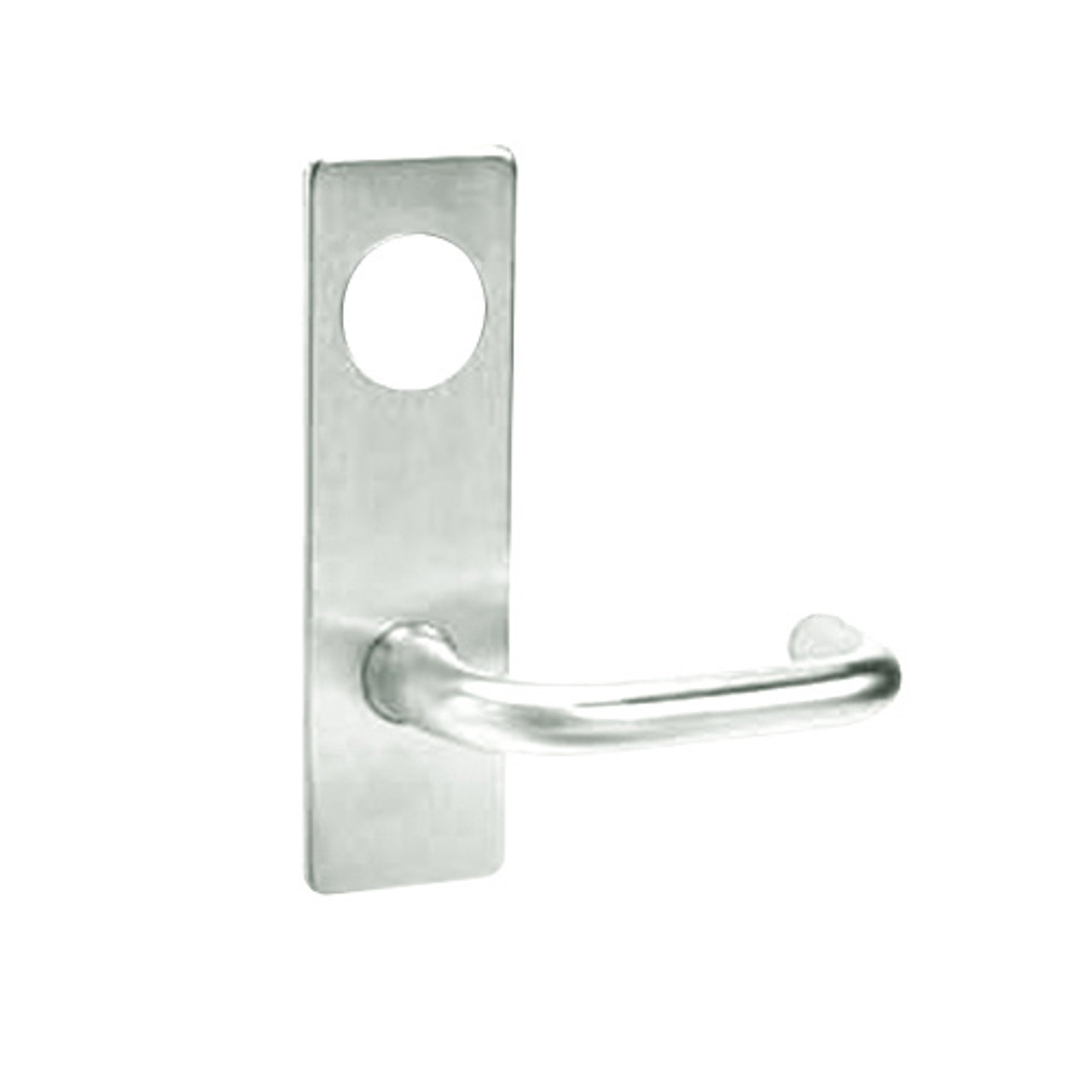 ML2057-LSR-618-CL7 Corbin Russwin ML2000 Series IC 7-Pin Less Core Mortise Storeroom Locksets with Lustra Lever in Bright Nickel