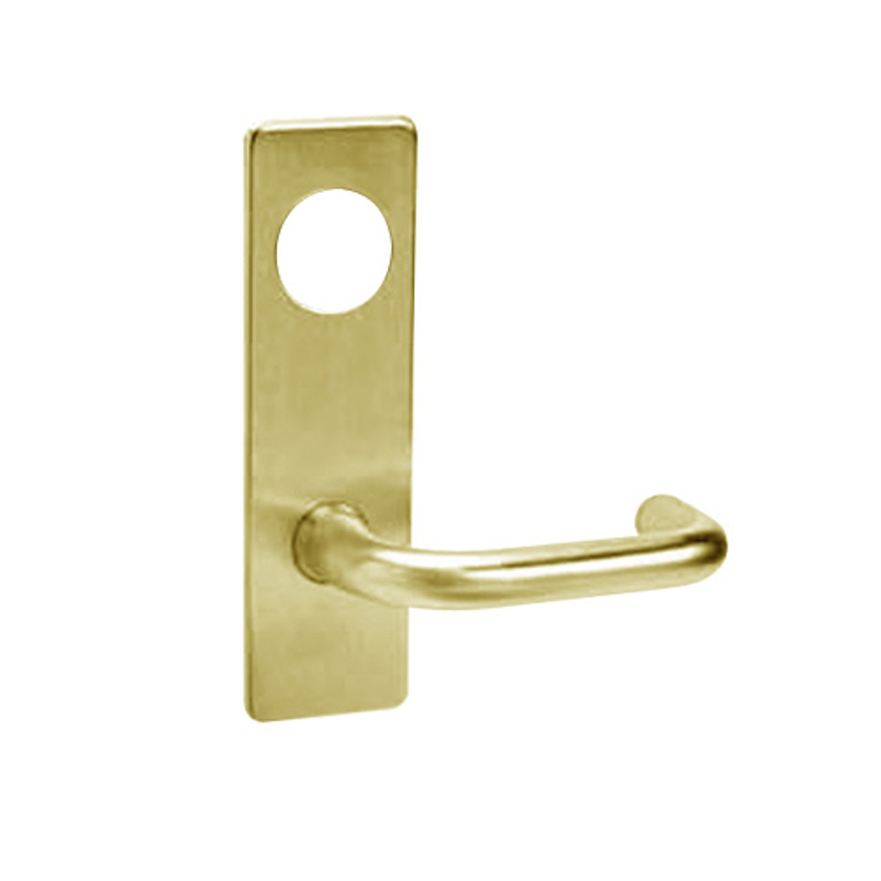 ML2042-LSR-606-CL7 Corbin Russwin ML2000 Series IC 7-Pin Less Core Mortise Entrance Locksets with Lustra Lever in Satin Brass