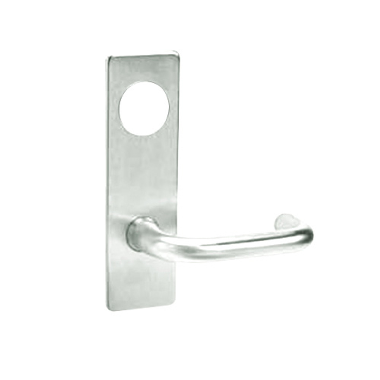 ML2056-LWR-618-LC Corbin Russwin ML2000 Series Mortise Classroom Locksets with Lustra Lever in Bright Nickel