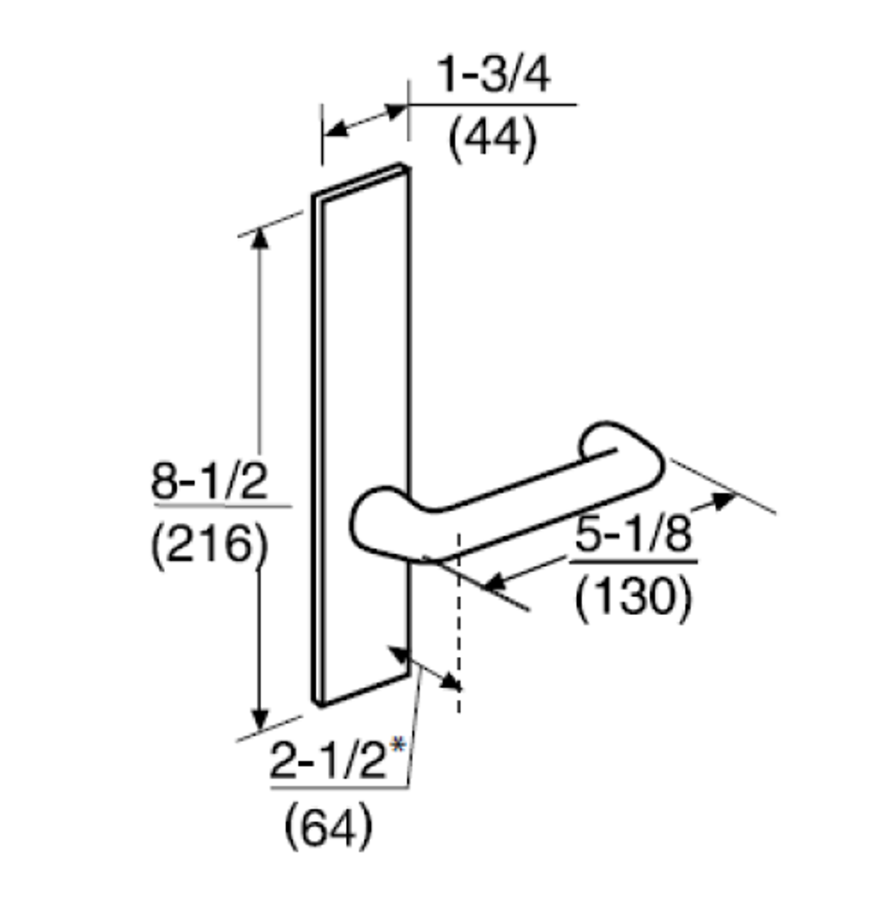 ML2057-LWR-618-M31 Corbin Russwin ML2000 Series Mortise Storeroom Trim Pack with Lustra Lever in Bright Nickel