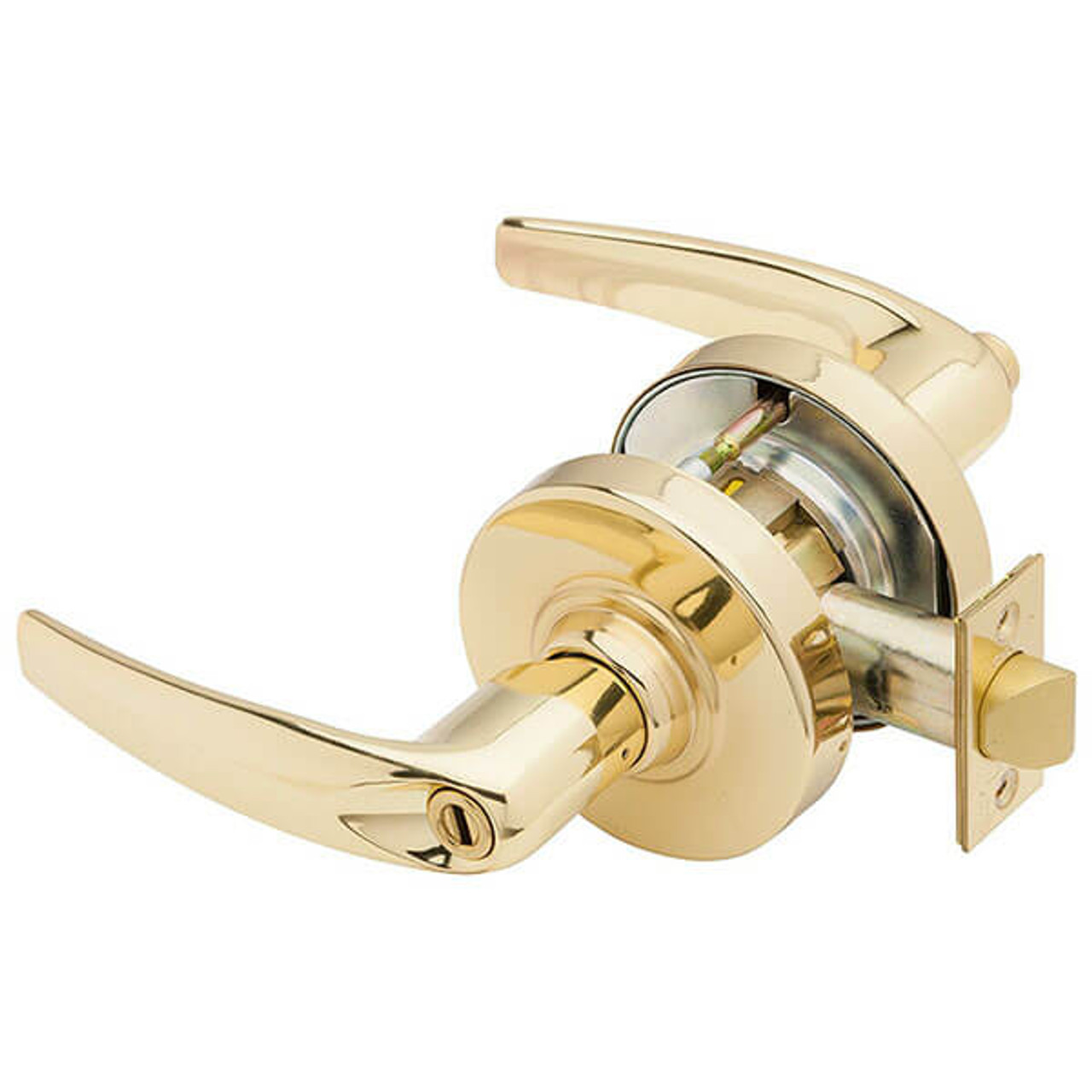 ALX40-ATH-605 Schlage Athens Cylindrical Lock in Bright Brass