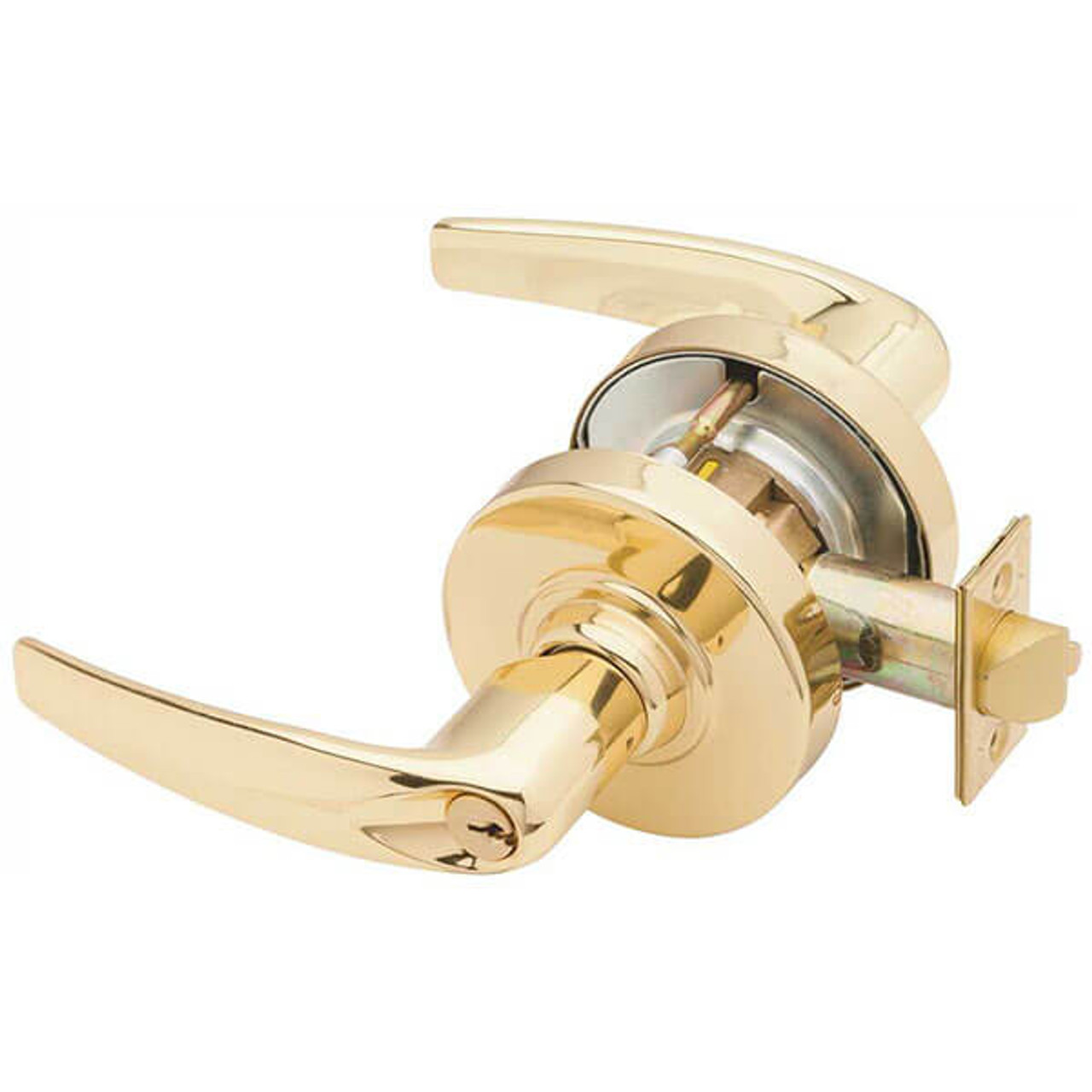 ALX80PD-ATH-605 Schlage Athens Cylindrical Lock in Bright Brass