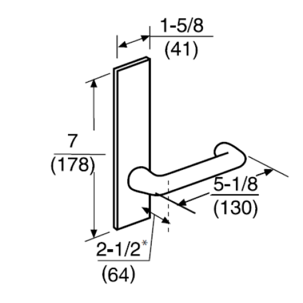 ML2010-LWP-618 Corbin Russwin ML2000 Series Mortise Passage Locksets with Lustra Lever in Bright Nickel