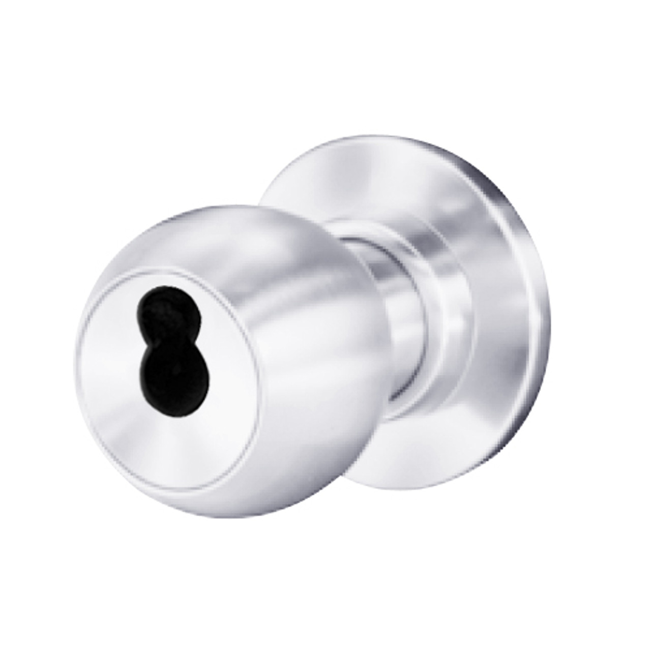 8K37A4CS3625 Best 8K Series Dormitory/Storeroom Heavy Duty Cylindrical Knob Locks with Round Style in Bright Chrome