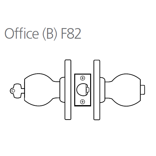 8K47B6CSTK606 Best 8K Series Office Heavy Duty Cylindrical Knob Locks with Tulip Style in Satin Brass