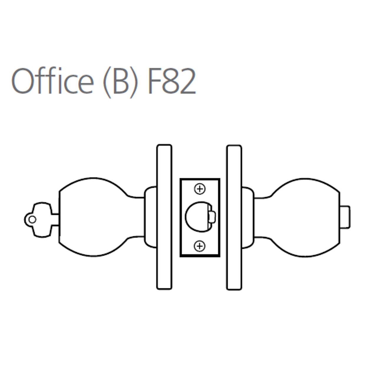 8K37B6ASTK605 Best 8K Series Office Heavy Duty Cylindrical Knob Locks with Tulip Style in Bright Brass