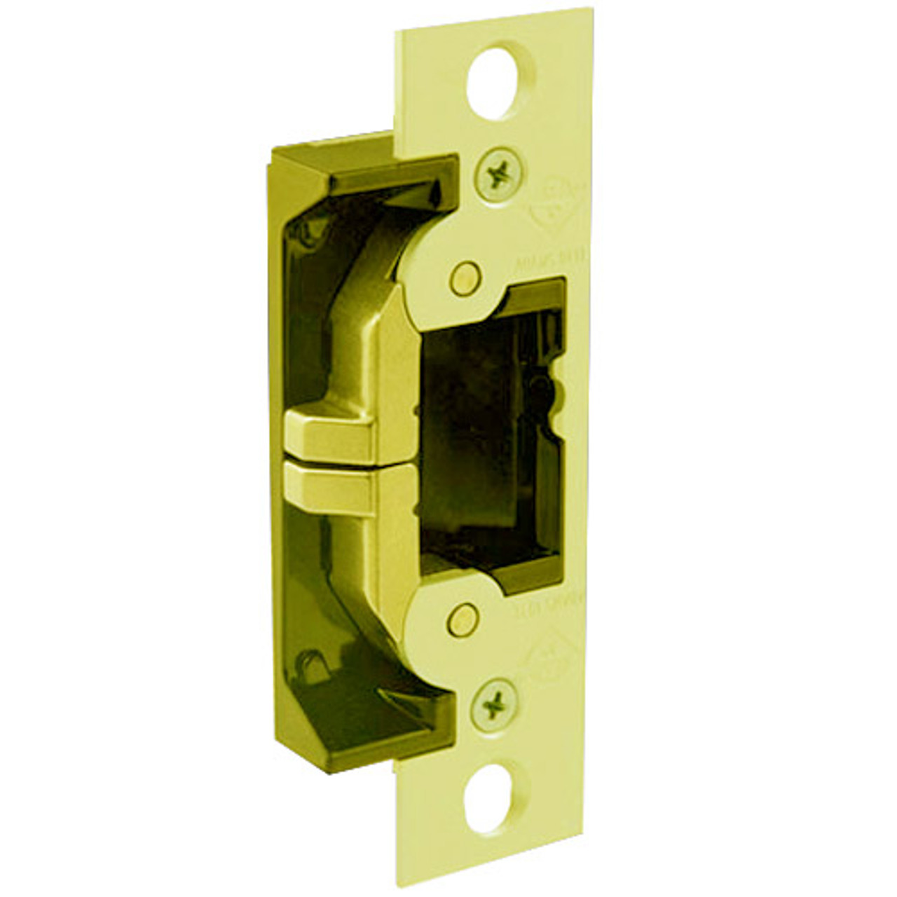 7440-605 Adams Rite UltraLine Electric Strike for steel and wood jambs and doors in Bright Brass Finish