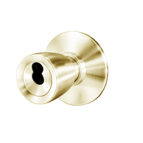 8K47DZ6DS3606 Best 8K Series Closet or Storeroom Heavy Duty Cylindrical Knob Locks with Tulip Style in Satin Brass