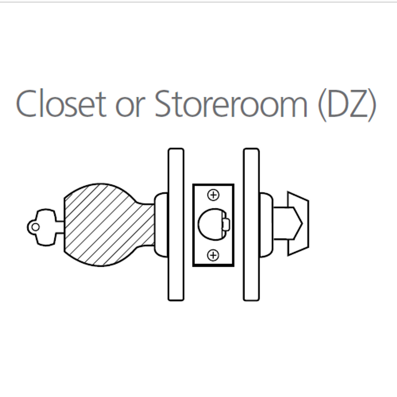8K57DZ6DS3626 Best 8K Series Closet or Storeroom Heavy Duty Cylindrical Knob Locks with Tulip Style in Satin Chrome