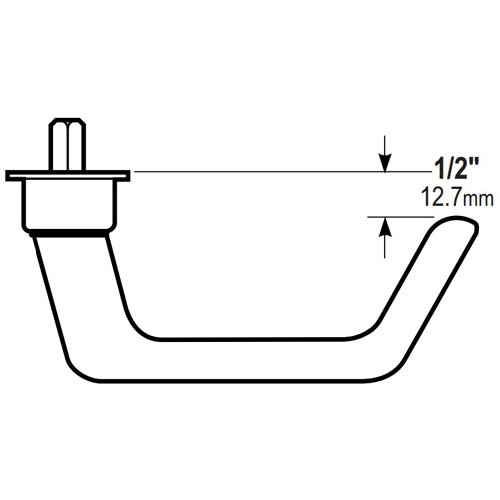 4569-502-130 Adams Rite Deadlatch Handle Dimensional View