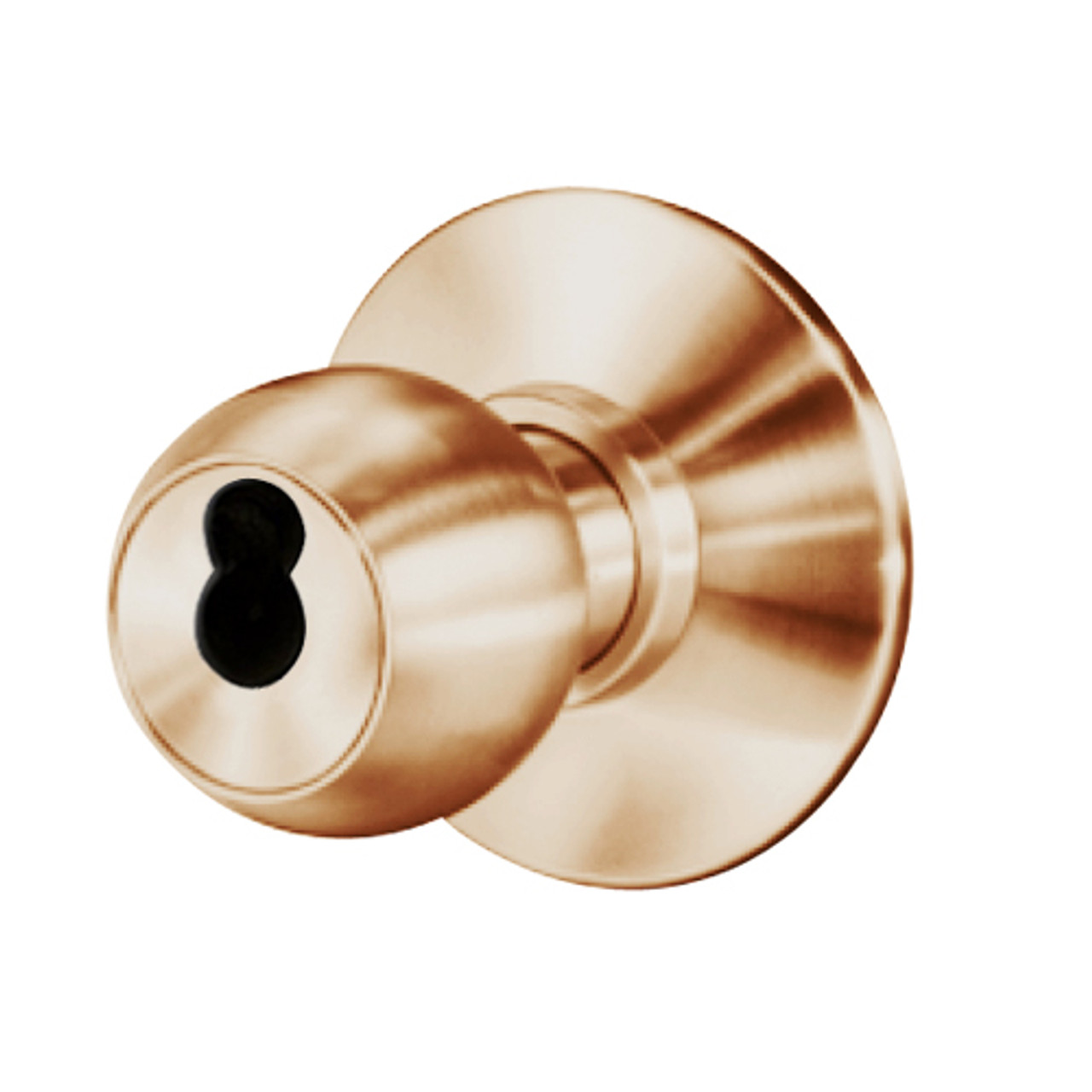 8K57DZ4DS3612 Best 8K Series Closet or Storeroom Heavy Duty Cylindrical Knob Locks with Round Style in Satin Bronze