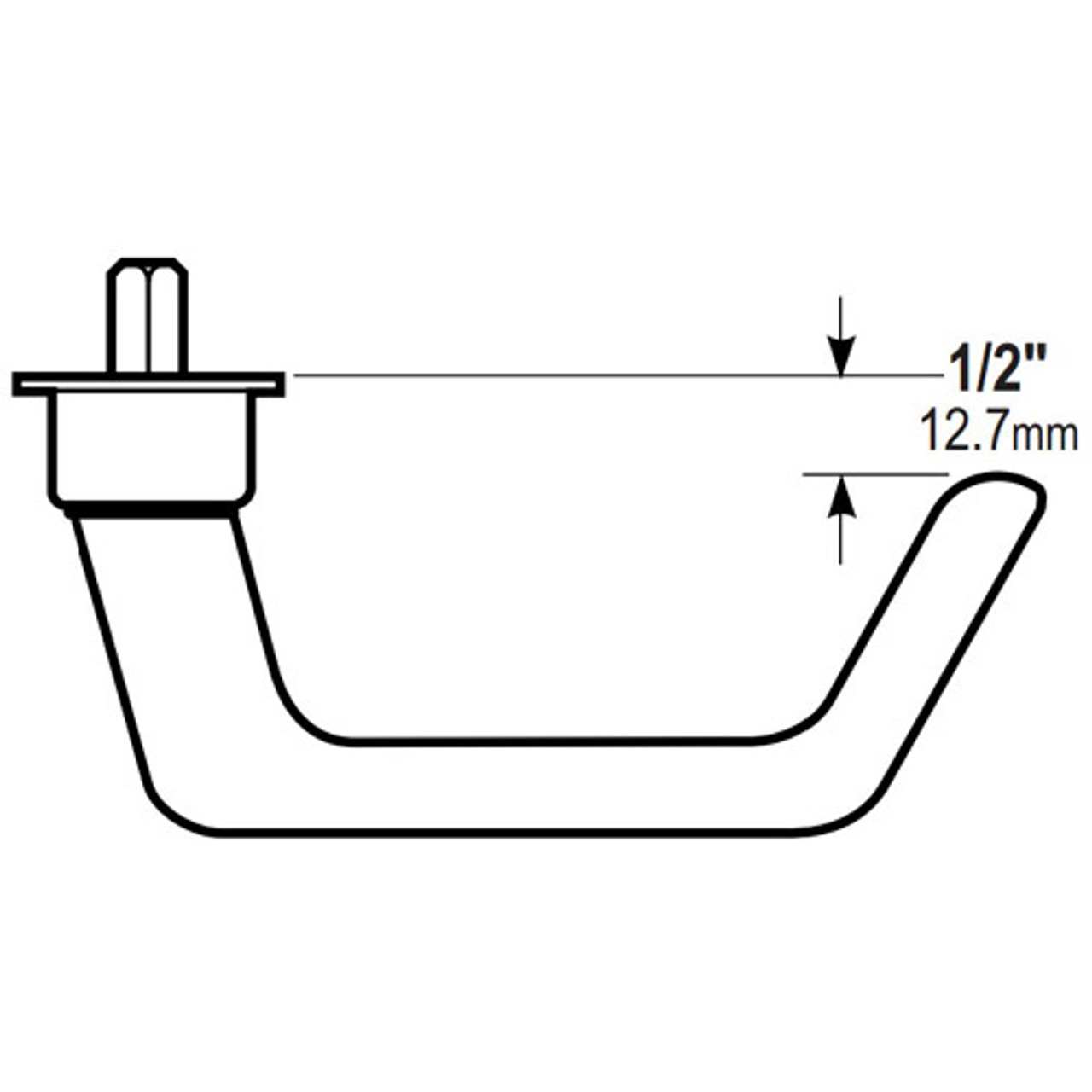 4569-504-130 Adams Rite Deadlatch Handle Dimensional View