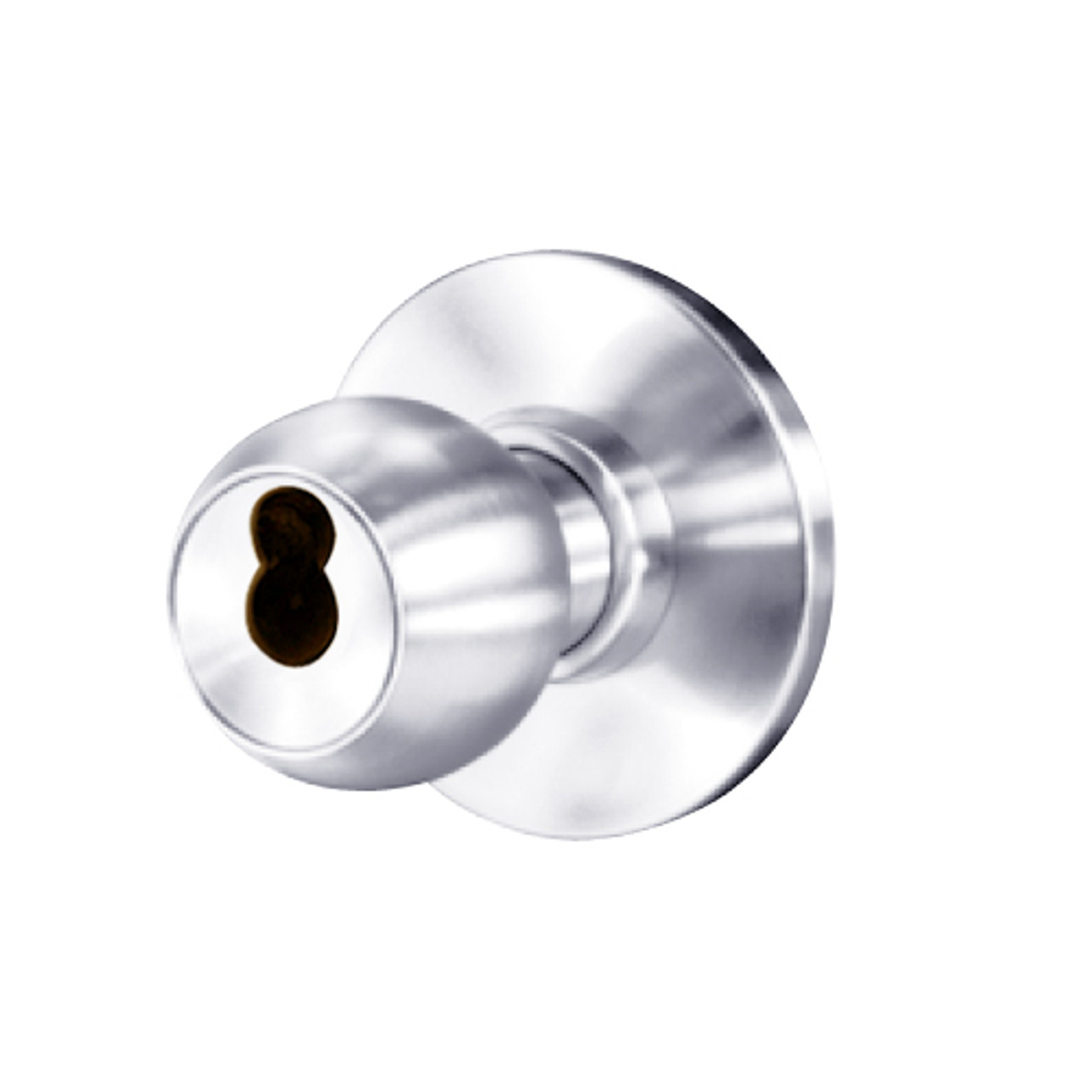 8K37DZ4ASTK625 Best 8K Series Closet or Storeroom Heavy Duty Cylindrical Knob Locks with Round Style in Bright Chrome