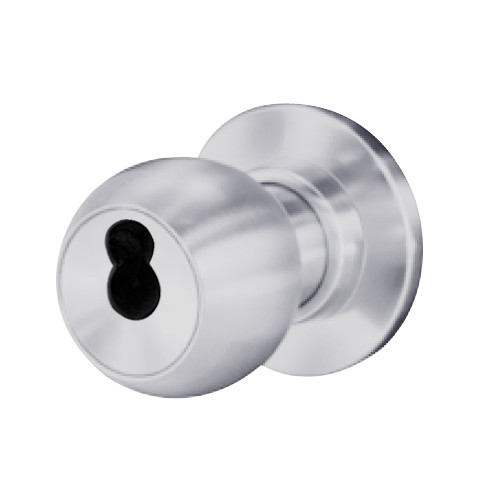 8K37DZ4CS3626 Best 8K Series Closet or Storeroom Heavy Duty Cylindrical Knob Locks with Round Style in Satin Chrome
