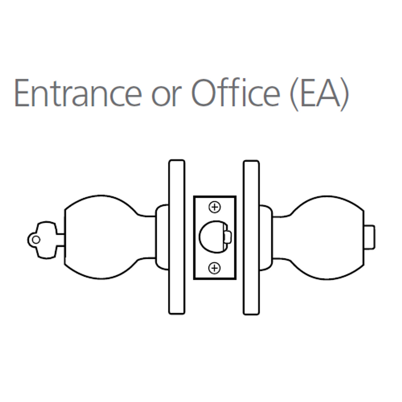 8K57EA4CS3625 Best 8K Series Entrance or Office Heavy Duty Cylindrical Knob Locks with Round Style in Bright Chrome