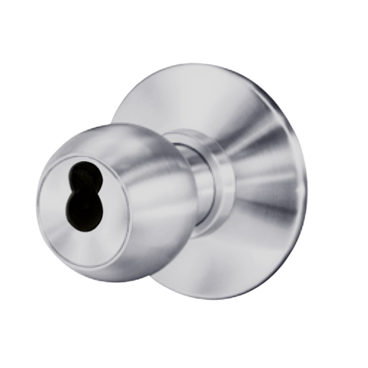 8K57EA4DS3626 Best 8K Series Entrance or Office Heavy Duty Cylindrical Knob Locks with Round Style in Satin Chrome