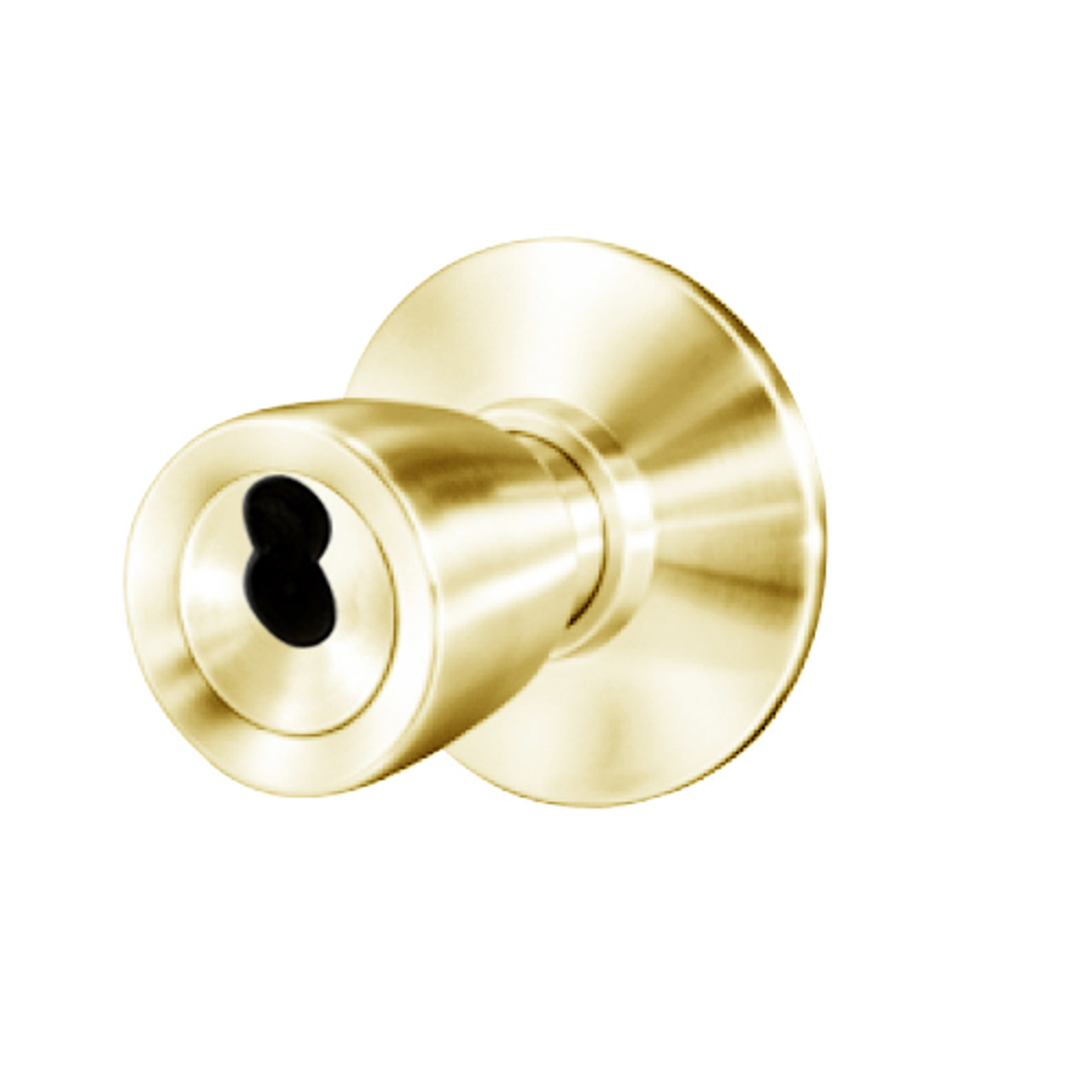 8K37EA6DS3605 Best 8K Series Entrance or Office Heavy Duty Cylindrical Knob Locks with Tulip Style in Bright Brass