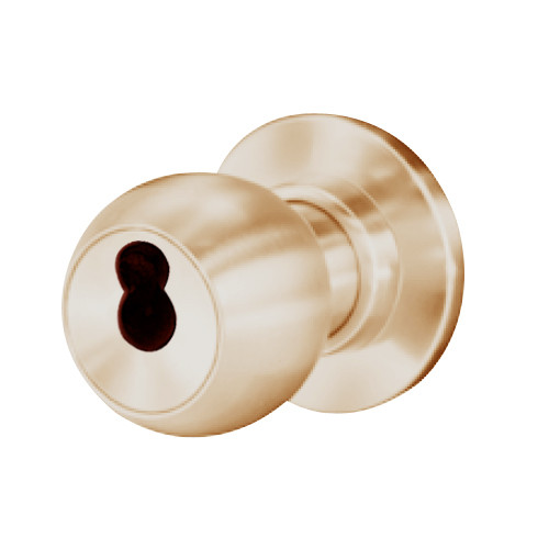 8K37EA4CSTK612 Best 8K Series Entrance or Office Heavy Duty Cylindrical Knob Locks with Round Style in Satin Bronze