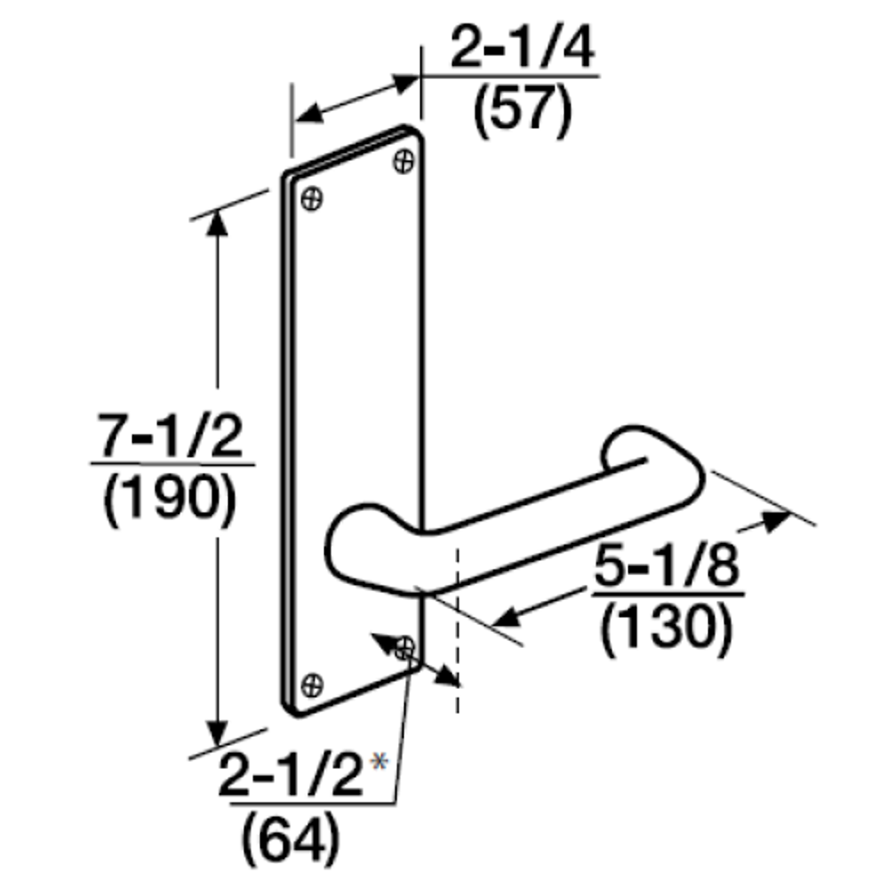 ML2010-LWN-626-M31 Corbin Russwin ML2000 Series Mortise Passage Trim Pack with Lustra Lever in Satin Chrome