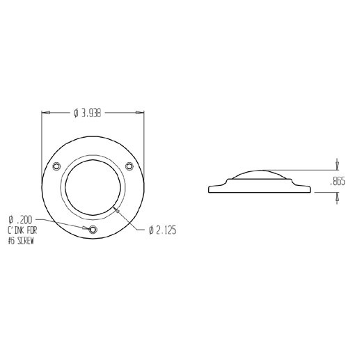 1410-626 Don Jo Cast Wall Bumper Dimensional View