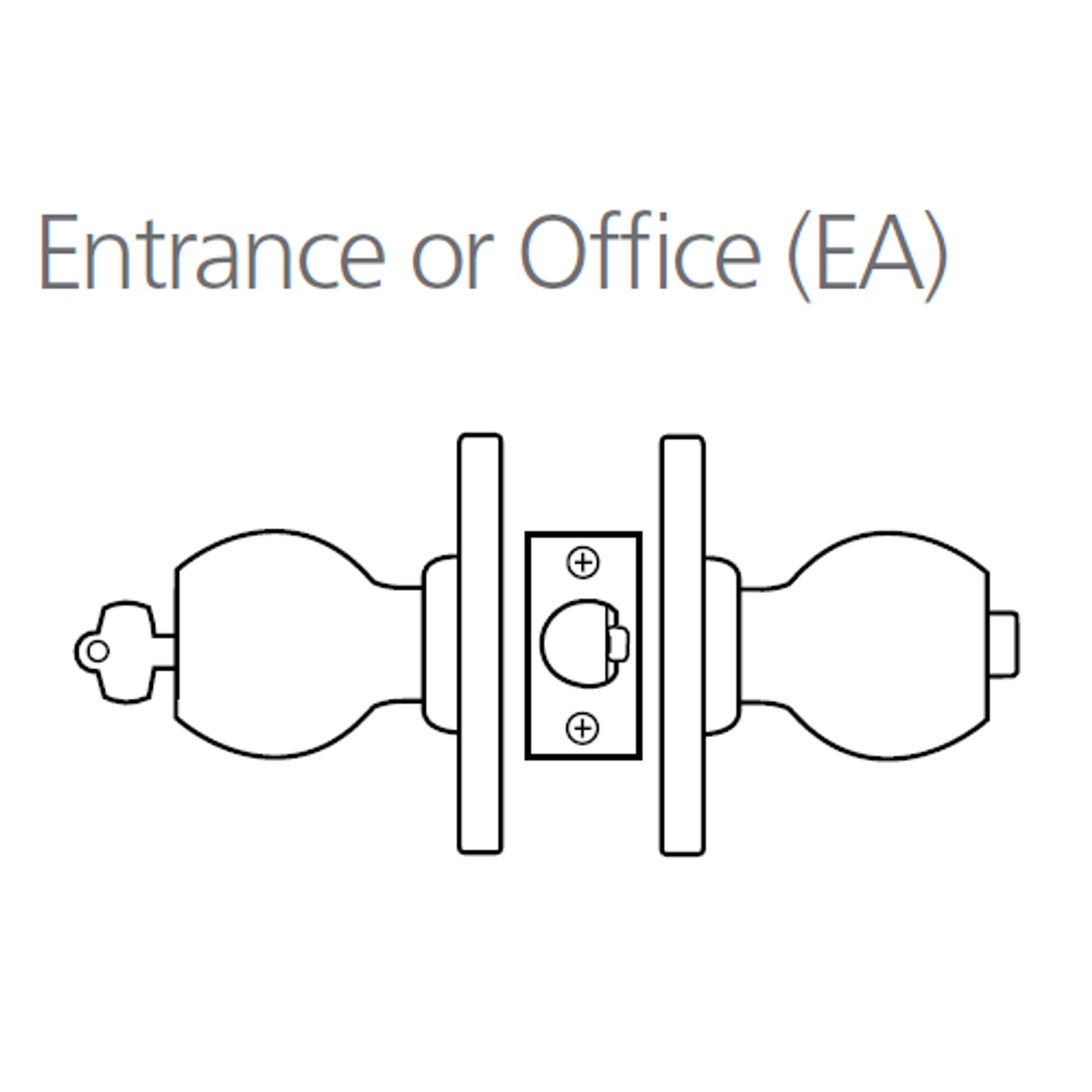 8K37EA4DS3612 Best 8K Series Entrance or Office Heavy Duty Cylindrical Knob Locks with Round Style in Satin Bronze