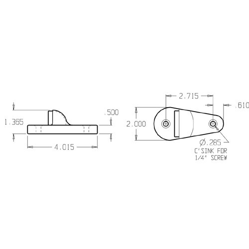 1444-613 Don Jo Floor Stop Dimensional View