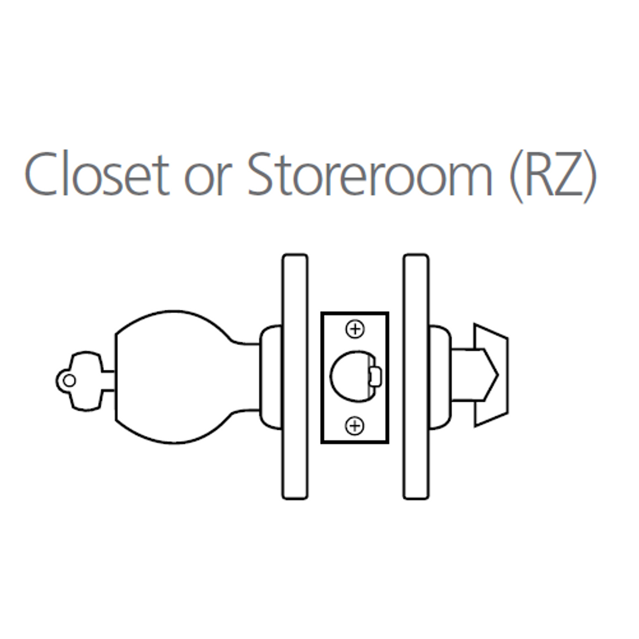 8K57RZ4DSTK625 Best 8K Series Closet or Storeroom Heavy Duty Cylindrical Knob Locks with Round Style in Bright Chrome