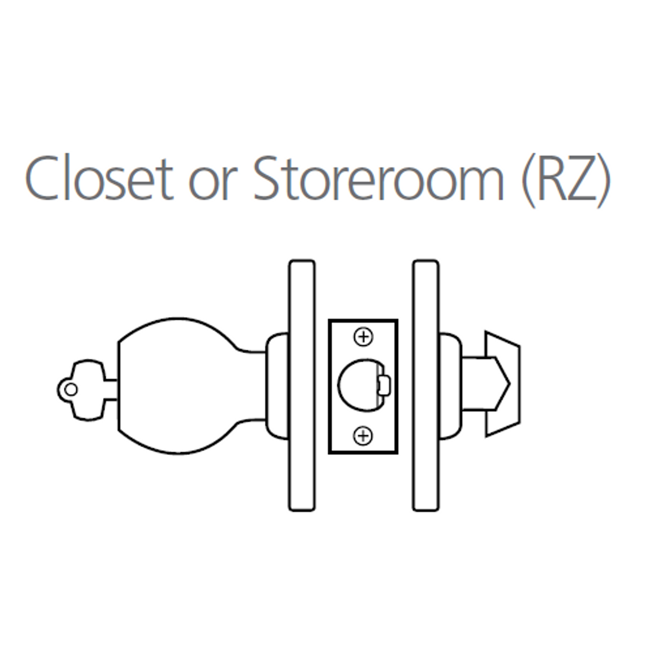 8K37RZ4DSTK626 Best 8K Series Closet or Storeroom Heavy Duty Cylindrical Knob Locks with Round Style in Satin Chrome