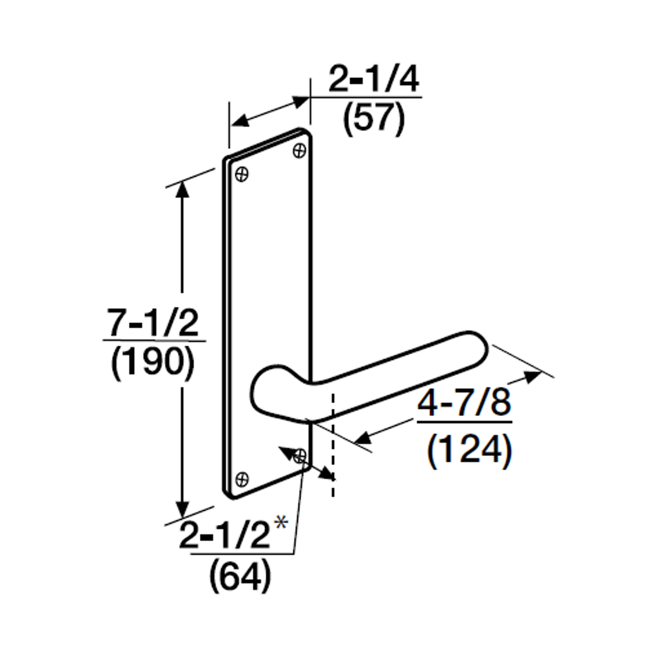 ML2073-RWN-629-M31 Corbin Russwin ML2000 Series Mortise Classroom Security Trim Pack with Regis Lever and Deadbolt in Bright Stainless Steel