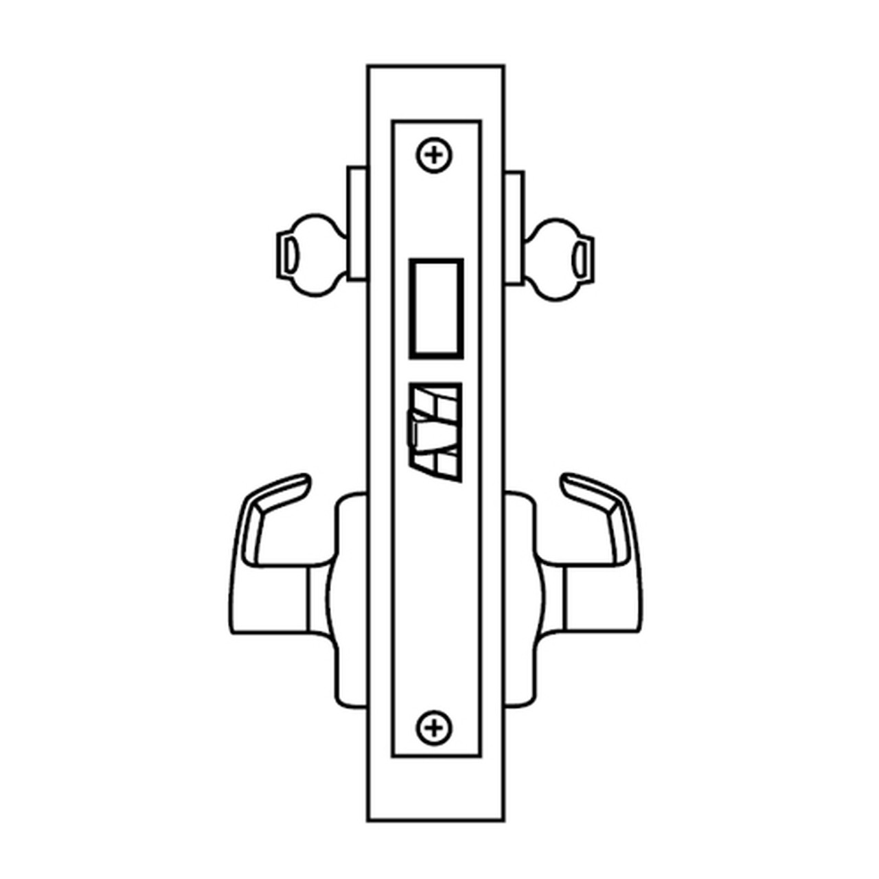 ML2062-RWN-618-CL6 Corbin Russwin ML2000 Series IC 6-Pin Less Core Mortise Intruder Locksets with Regis Lever with Deadbolt in Bright Nickel