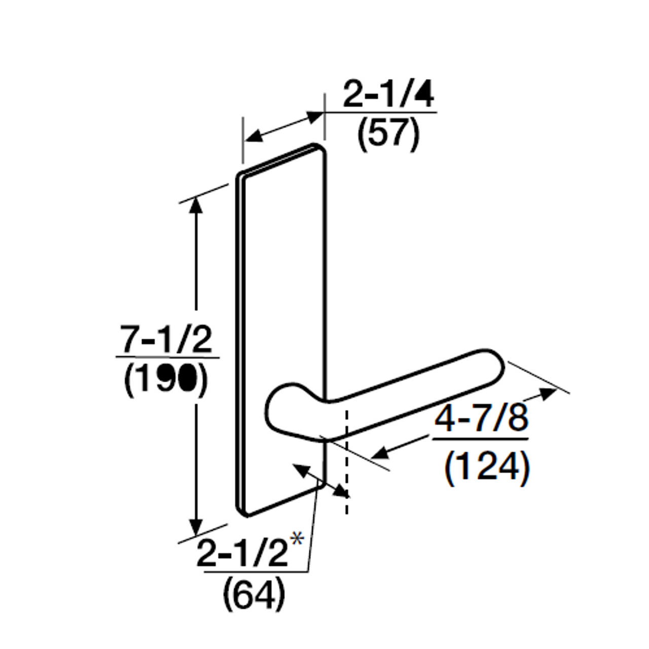 ML2051-RWM-619-CL7 Corbin Russwin ML2000 Series IC 7-Pin Less Core Mortise Office Locksets with Regis Lever in Satin Nickel