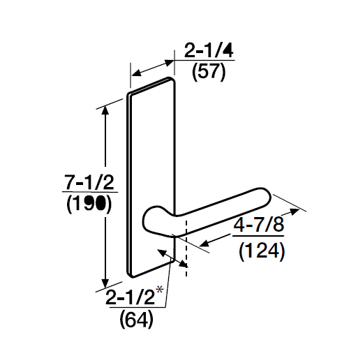 ML2057-RWM-605-CL7 Corbin Russwin ML2000 Series IC 7-Pin Less Core Mortise Storeroom Locksets with Regis Lever in Bright Brass