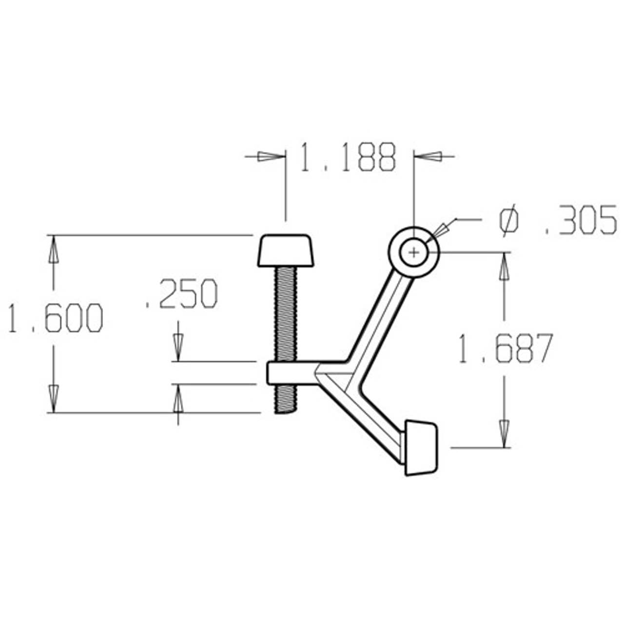 1500-605 Don Jo Hinge Stop Dimensional View