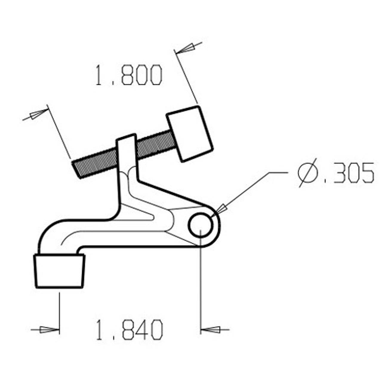 1505-613 Don Jo Hinge Stop Dimensional View