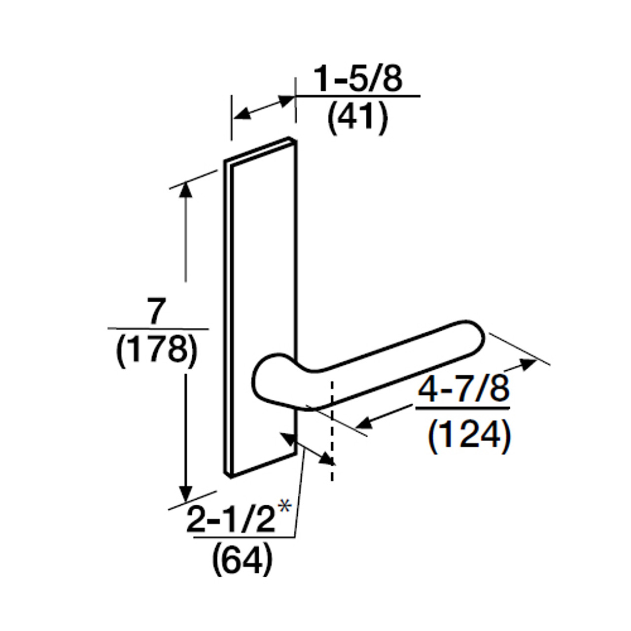 ML2051-RWP-630-CL6 Corbin Russwin ML2000 Series IC 6-Pin Less Core Mortise Office Locksets with Regis Lever in Satin Stainless