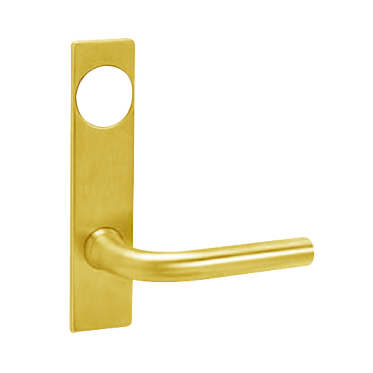 ML2024-RWP-605-CL6 Corbin Russwin ML2000 Series IC 6-Pin Less Core Mortise Entrance Locksets with Regis Lever in Bright Brass