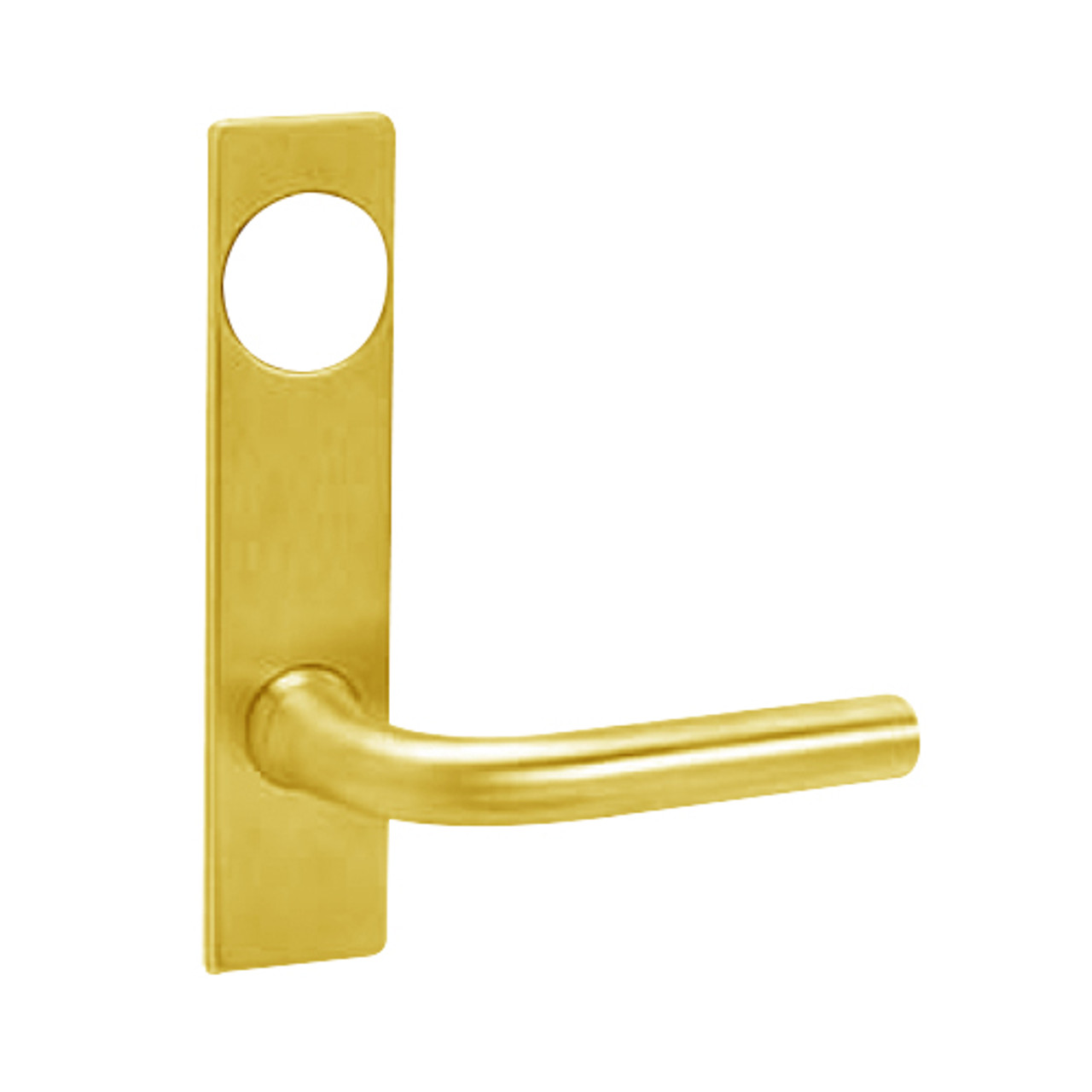 ML2048-RWP-605-CL7 Corbin Russwin ML2000 Series IC 7-Pin Less Core Mortise Entrance Locksets with Regis Lever in Bright Brass