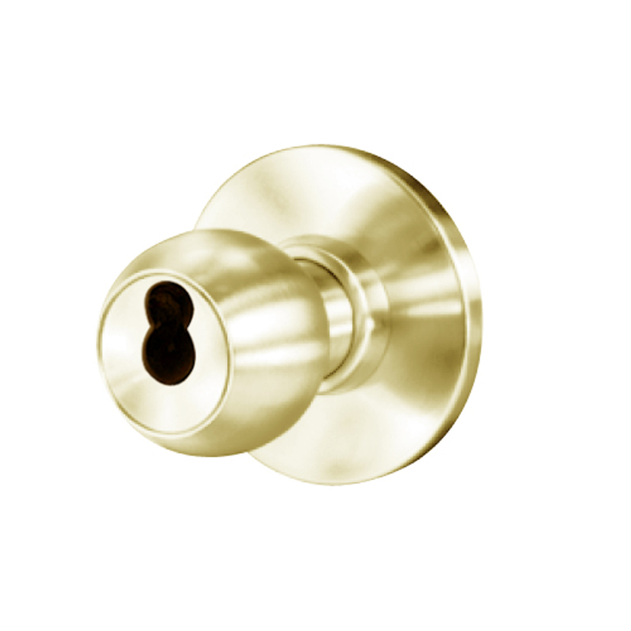 8K57YD4AS3606 Best 8K Series Exit Heavy Duty Cylindrical Knob Locks with Round Style in Satin Brass