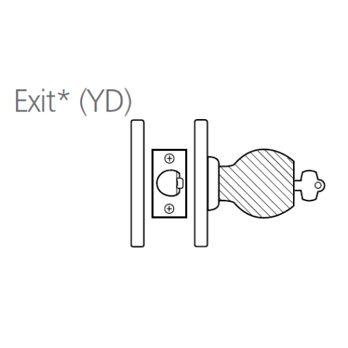 8K37YD4CSTK625 Best 8K Series Exit Heavy Duty Cylindrical Knob Locks with Round Style in Bright Chrome