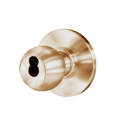 8K57YR4AS3612 Best 8K Series Exit Heavy Duty Cylindrical Knob Locks with Round Style in Satin Bronze