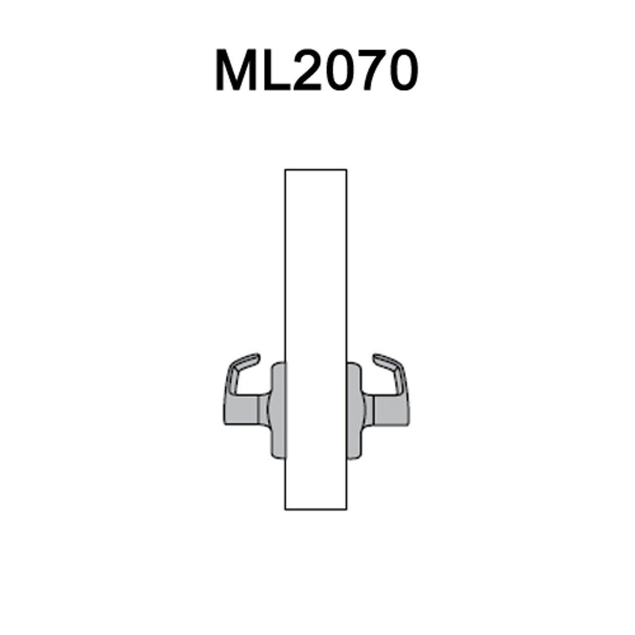 ML2070-RWM-606 Corbin Russwin ML2000 Series Mortise Full Dummy Locksets with Regis Lever in Satin Brass