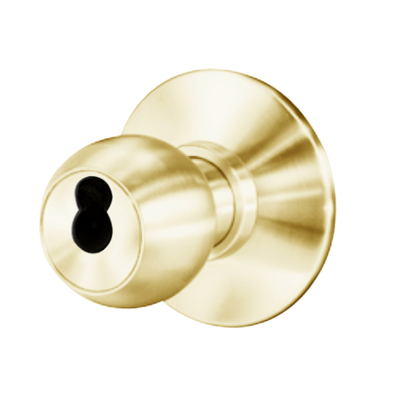 8K37YR4DS3605 Best 8K Series Exit Heavy Duty Cylindrical Knob Locks with Round Style in Bright Brass