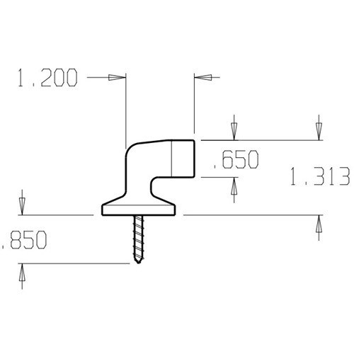 1430-620 Don Jo Door Stop Dimensional View